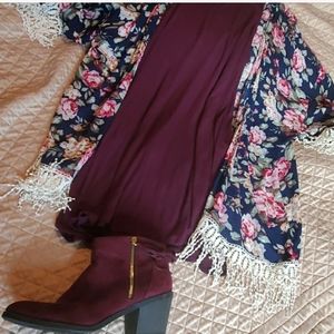 Tassle boho duster cover up Umgee xl floral blue